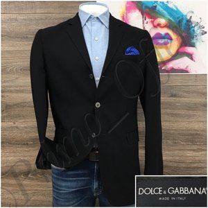 Dolce & Gabbana Black Blazer with Blue Accent